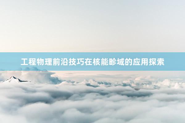 工程物理前沿技巧在核能畛域的应用探索