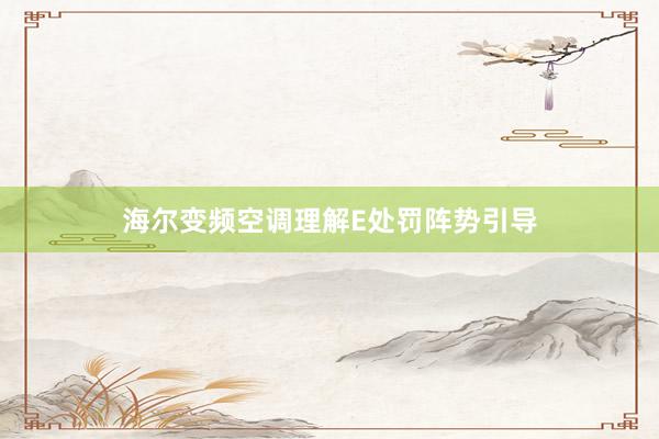 海尔变频空调理解E处罚阵势引导
